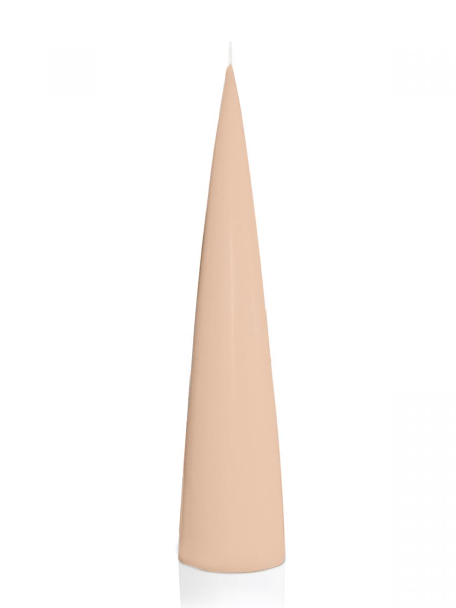 Latte coloured cone candle